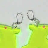 White and Pink Glitter Rat Earrings