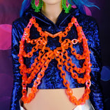 Neon Red / Pink Transparent Star Chain Top ::2-6 Weeks Ship::