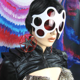 Gloss White and Red Spider Eye Goggles