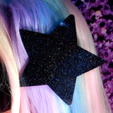 ::SALE::Discontinued:: Black Hologram Glitter Star Hair Clip