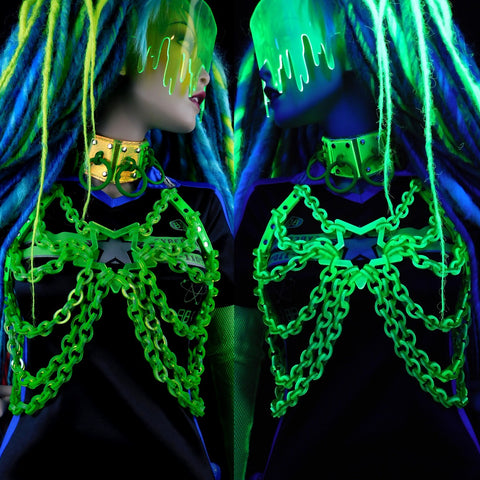 Neon Green Glitter Star Harness ::4-8 Weeks Ship:: BACK ORDERED