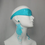 Aqua Glitter Curve Visor