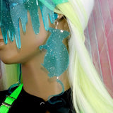 Aqua Transparent Glitter Rat Earrings