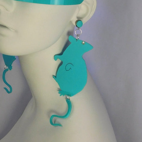 Aqua Rat Earrings