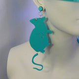 Aqua Rat Earrings
