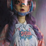Sugar Pendant in Pastel Pink, Blue and Hologram Glitter