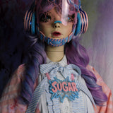 Sugar Pendant in Pastel Pink, Blue and Hologram Glitter