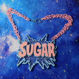 Sugar Pendant in Pastel Pink, Blue and Hologram Glitter