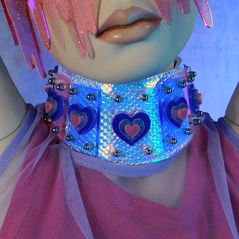 Pink, Lilac and Blue Glitter Heart Neck Wear LIMITED ::Ready 2 Ship::