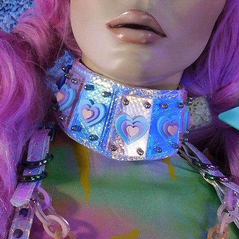 Pastel Pink, Lilac and Blue Heart Neck Wear ::Ready 2 Ship::