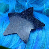::SALE::Discontinued:: Black Hologram Glitter Star Hair Clip