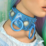 ::Discontinued:: Carousel Neck Wear in Sky Blue Pearl and Hologram Glitter Stars