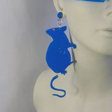 Blue Rat Earrings
