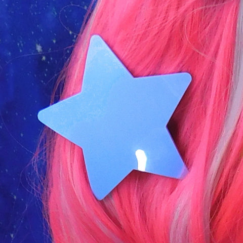 Candyfloss Blue Gloss Star Hair Clip