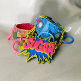 Sugar Pendant in Hot Pink, Blue and Yellow
