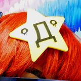 Small Yellow Star Hair Clip with Emoji Face