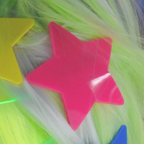 Neon Pink Star Hair Clip
