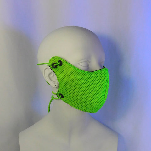 Neon Green and Black Cloth Mask (2-4 Weeks)