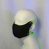 Neon Green and Black Cloth Mask (2-4 Weeks)