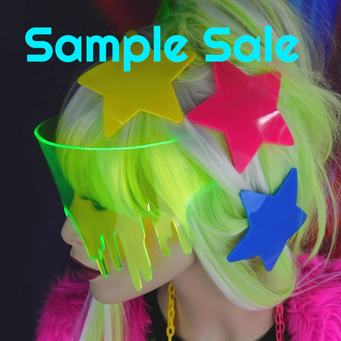 ::SAMPLE SALE:: Green Fluorescent Drippy Slime Visor