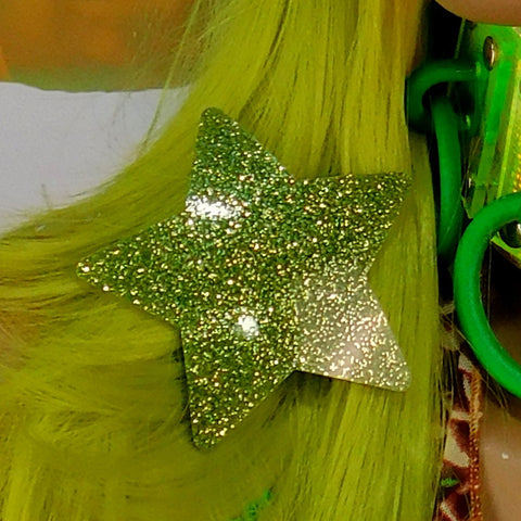 ::SALE:: Discontinued! Green Tea Glitter Star Hair Clip