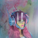 Candyfloss Blue and Pink w/ Blue Visor Bubblegum Crisis Headgear :: 2-6 weeks ship::