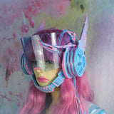 Candyfloss Blue and Pink w/ Blue Visor Bubblegum Crisis Headgear :: 2-6 weeks ship::