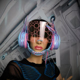 Candyfloss Blue and Pink w/ Pink Visor Bubblegum Crisis Headgear :: 2-6 weeks ship::