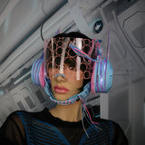 Candyfloss Blue and Pink w/ Pink Visor Bubblegum Crisis Headgear :: 2-6 weeks ship::