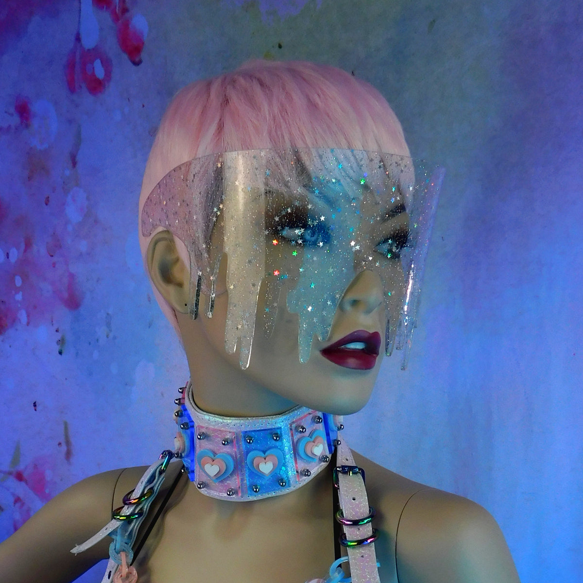 Hologram Glitter Drippy Slime Visor