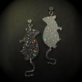 Hologram Star Glitter Rat Earrings