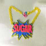 Sugar Pendant in Hot Pink, Blue and Yellow