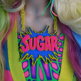 Sugar Pendant in Hot Pink, Blue and Yellow