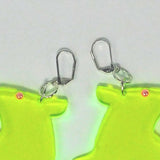 Aqua Transparent Glitter Rat Earrings