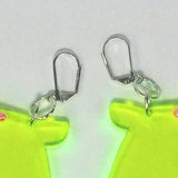 Milky Neon Yellow Rat Earrings