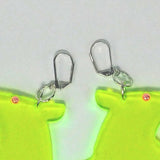 Red Transparent Glitter Rat Earrings