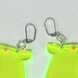 Pink Transparent Glitter Rat Earrings