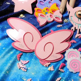 Pastel Pink and Pink Chibi Wing Barrettes