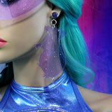 Lilac Transparent Glitter Rat Earrings