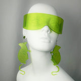 Lime Glitter Curve Visor