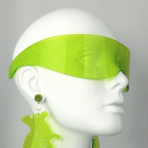 Lime Glitter Curve Visor