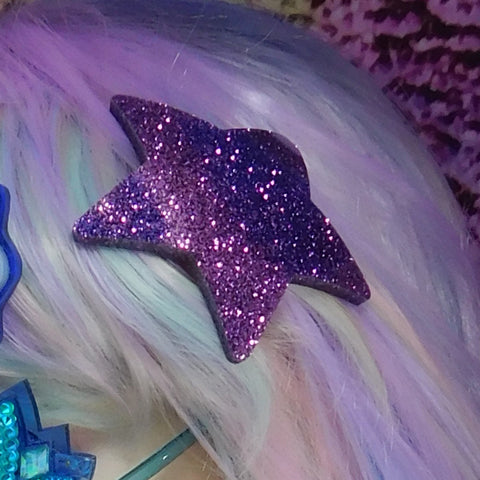 ::SALE:: Discontinued! Mauve Glitter Star Hair Clip