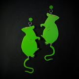 Milky Neon Green Rat Earrings