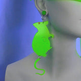 Milky Neon Green Rat Earrings