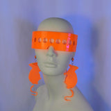 Milky Neon Orange Rat Earrings