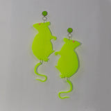 Milky Neon Yellow Rat Earrings