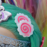 Hot Pink Narutomaki Hair Clip