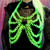 ::SALE LIMITED TIME:: Neon Green Transparent Star Harness