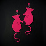 Neon Pink Rat Earrings