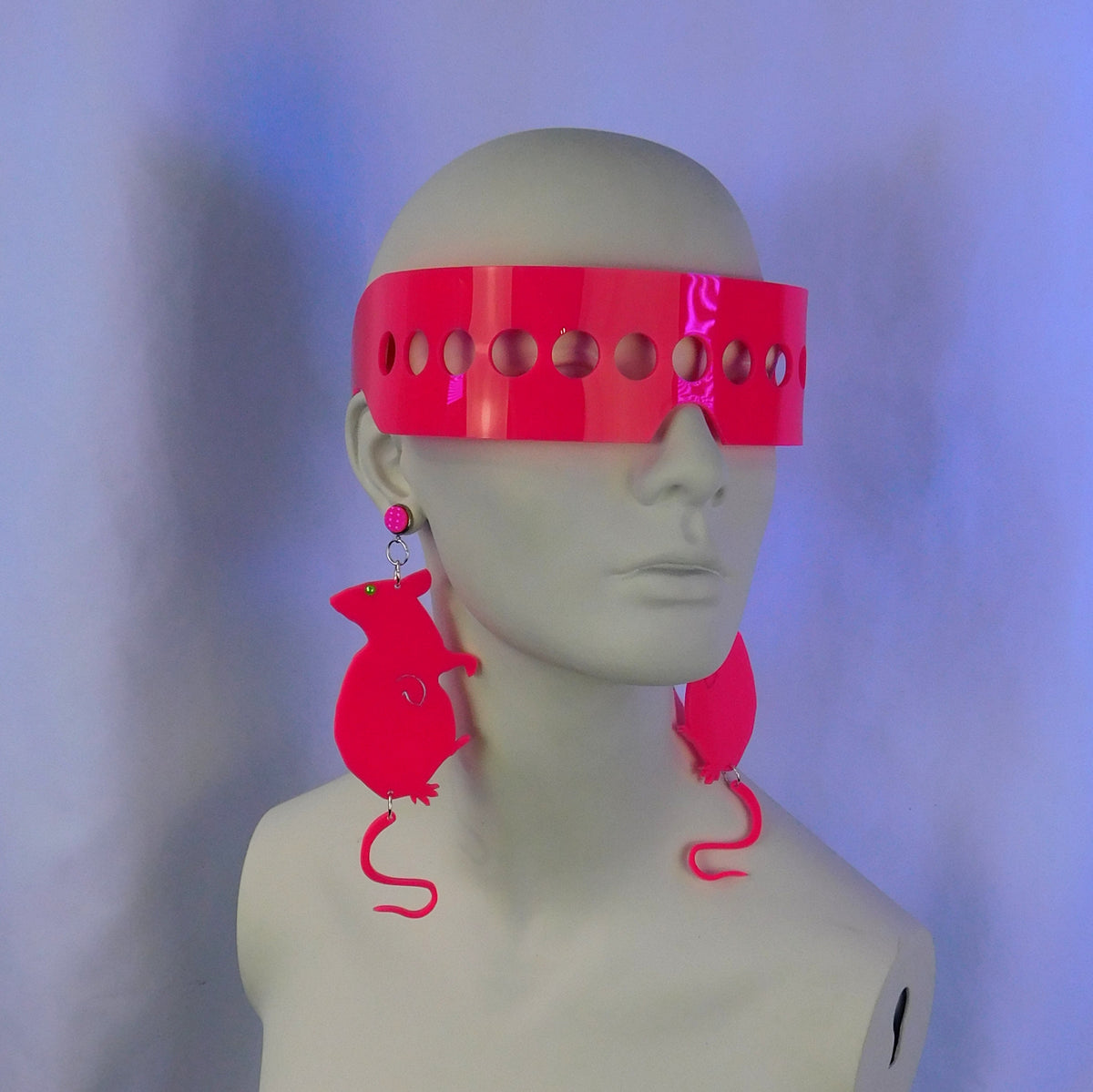 Pinkrat Twitter Neon Pink Rat Earrings โ yokaicandy.com